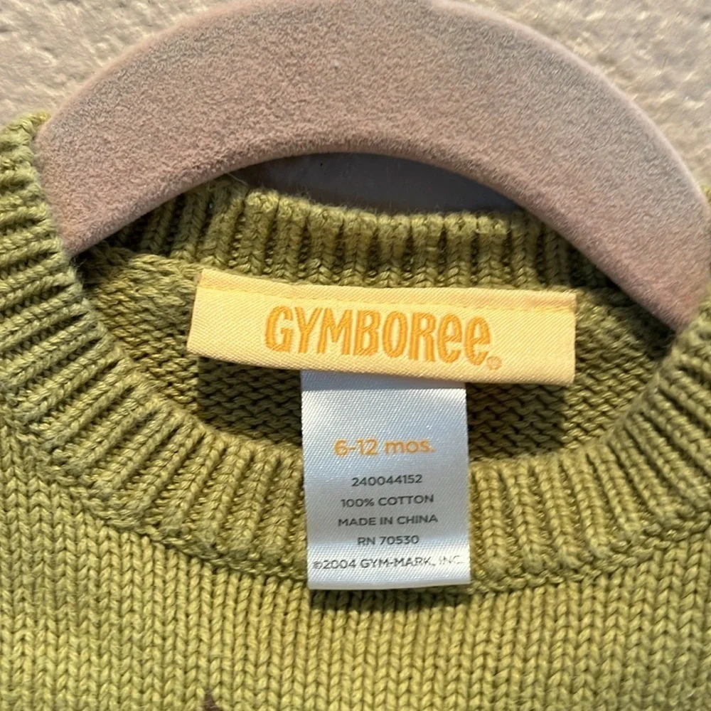 Gymboree Boy’s Petting Zoo Tractor Sweater 2005 Y2K Green 6-12 Months